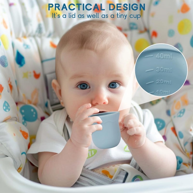 Socub Silicone Baby Fruit Food Feeder & Baby Food Freezer Tray Set, Breastmilk Popsicle Molds for Baby Teething Relief, Baby Food Pacifier Feeder for Self Feeding, Extra 3 Sizes Food Pouch (Sage) - Image 5